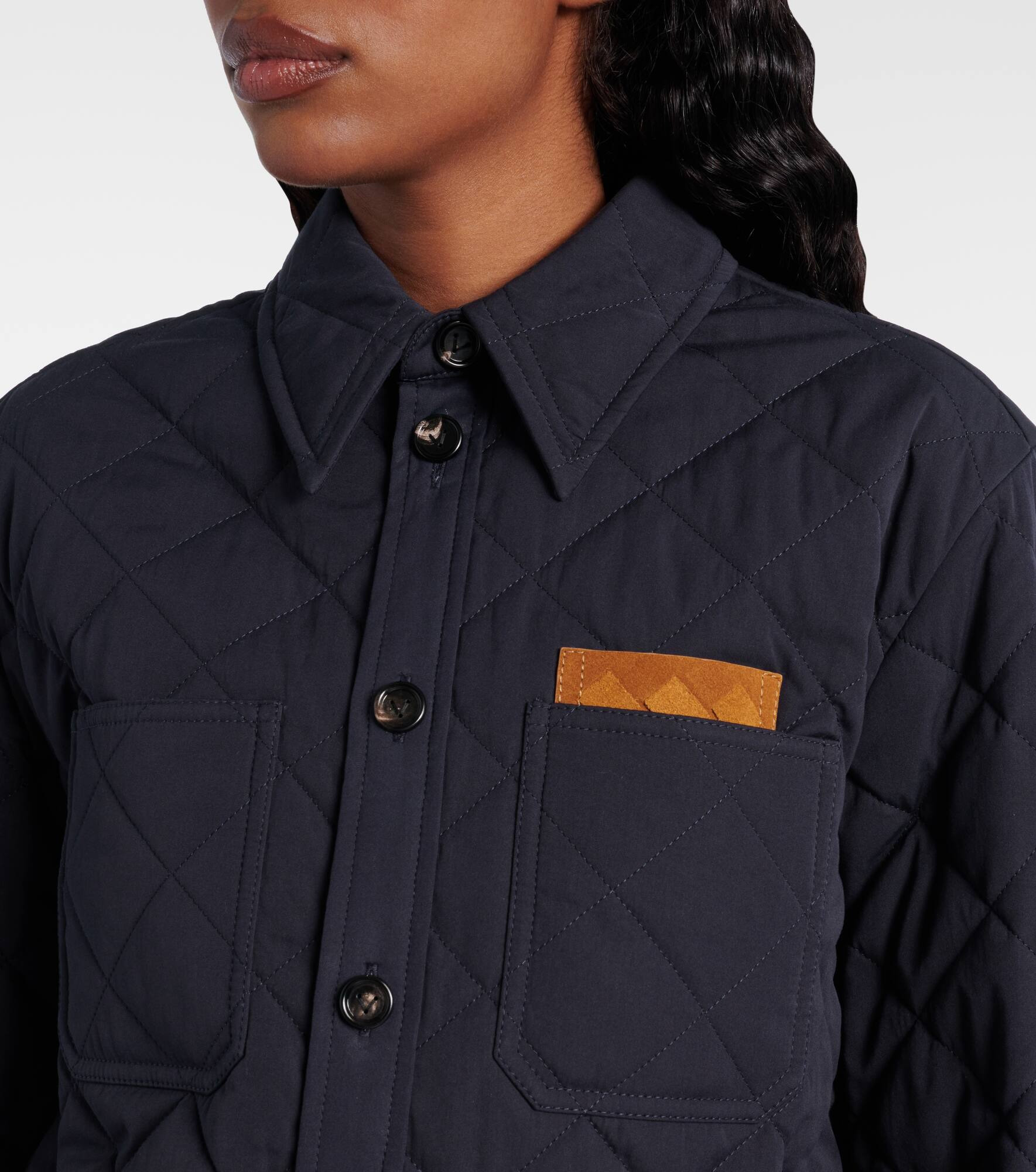 Quilted cotton-blend overshirt - 4