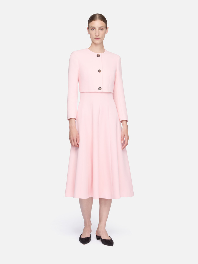 EMILIA WICKSTEAD Lizette Jacket in Light Pink Single Wool Crepe outlook