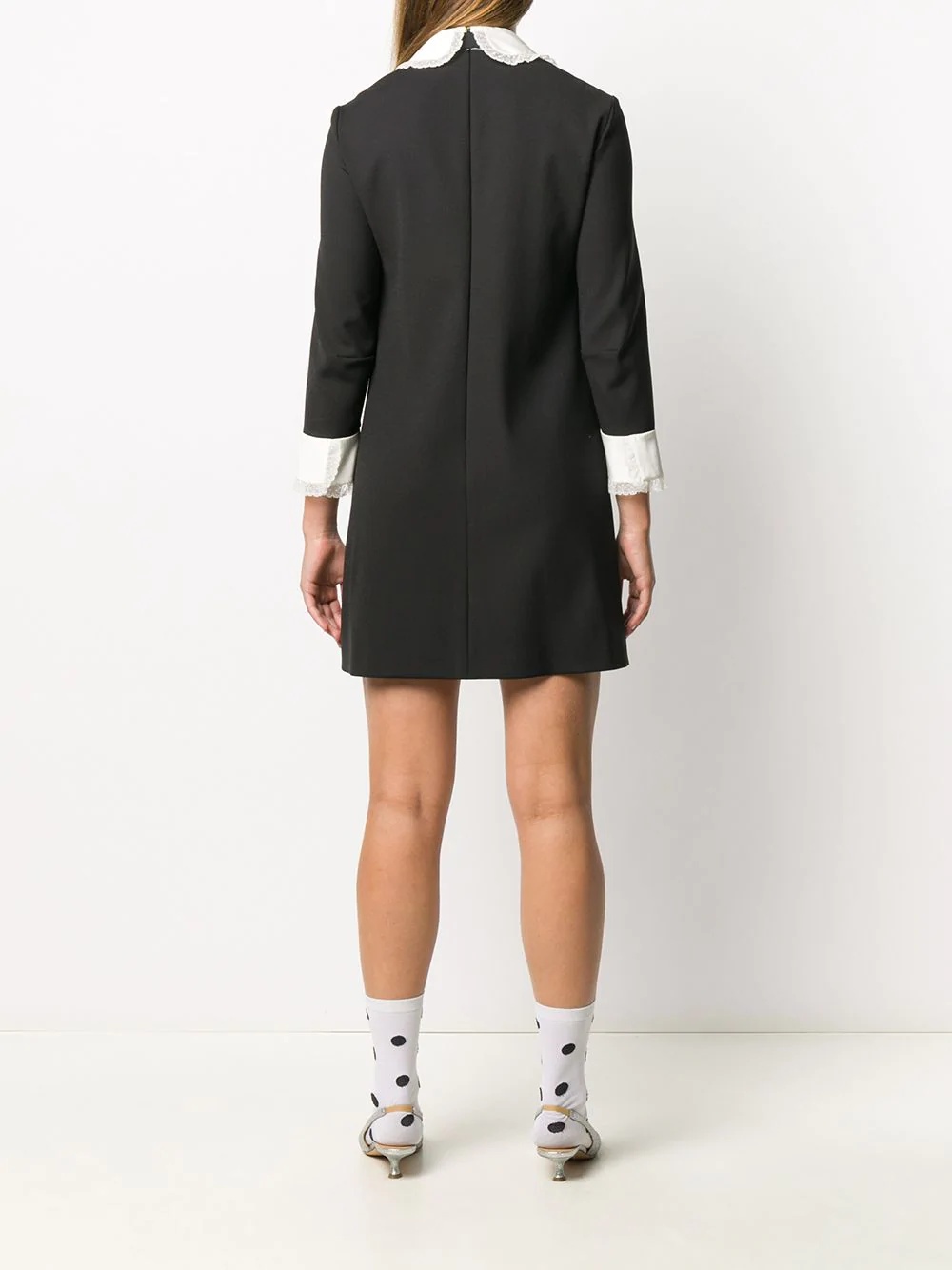 bow collar shift dress - 4