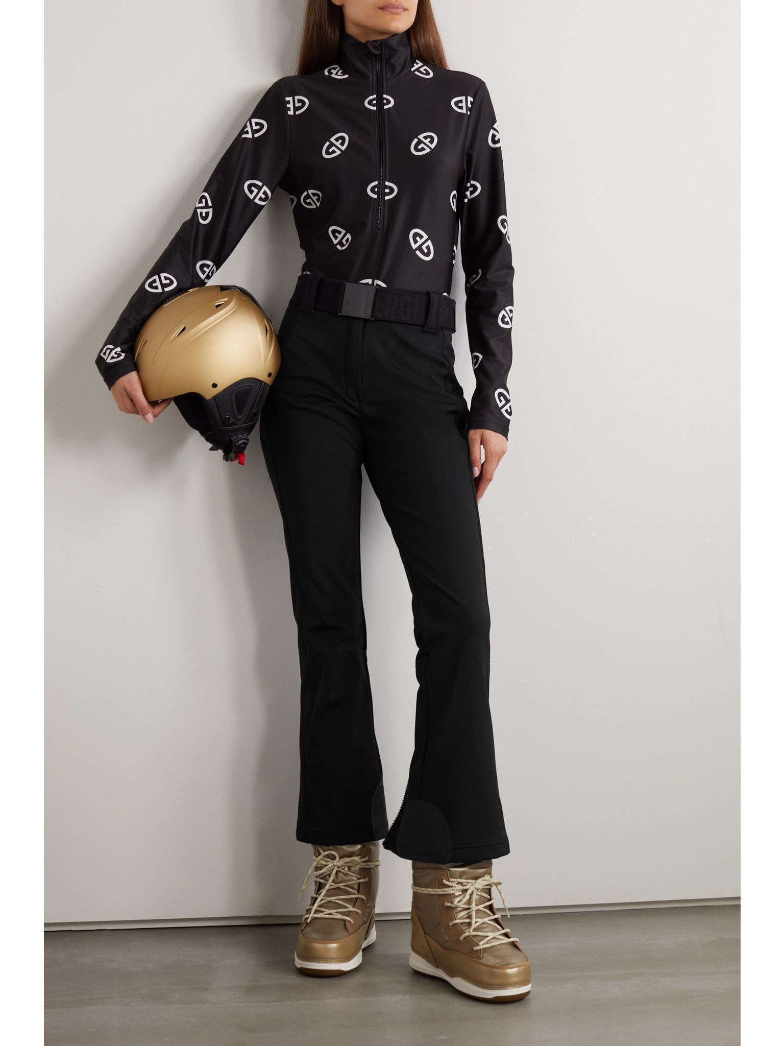 Pippa belted flared ski pants Black - 2