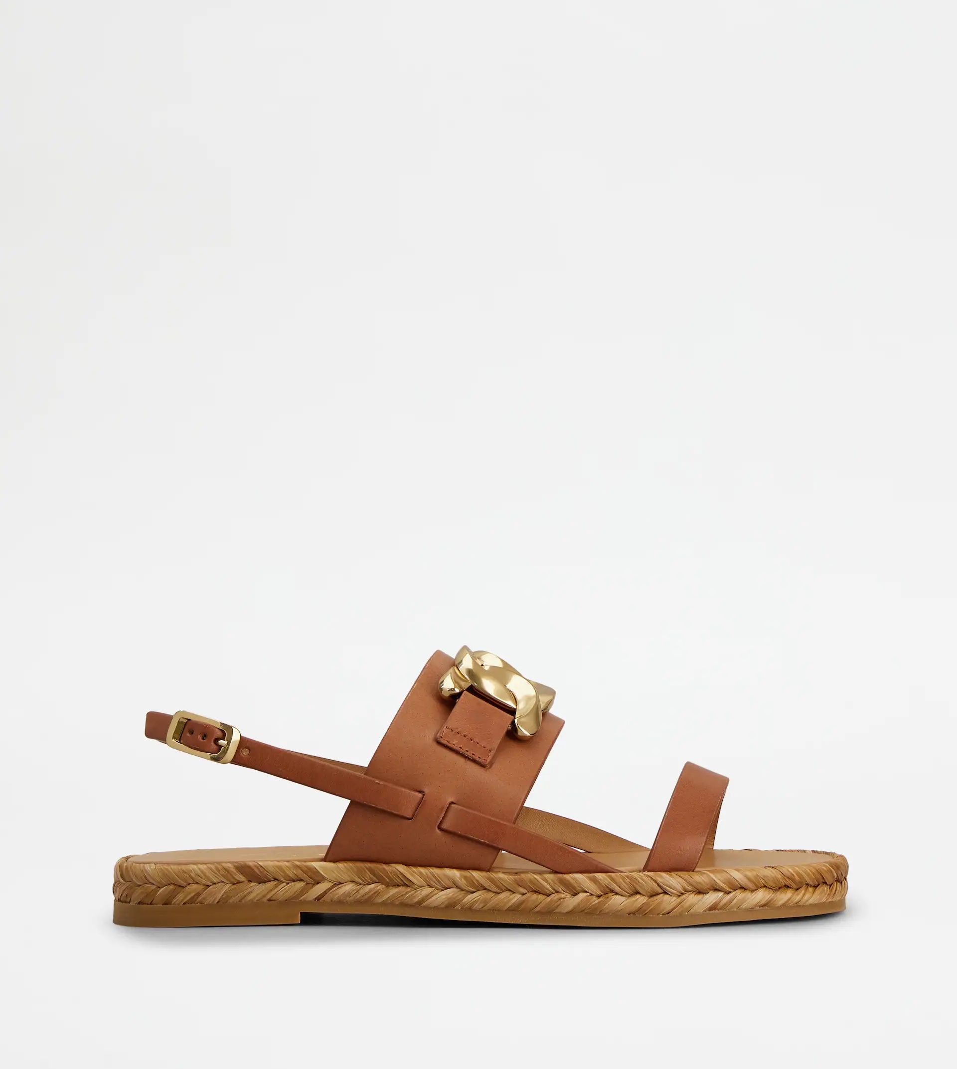 SANDALS IN LEATHER - BROWN - 1