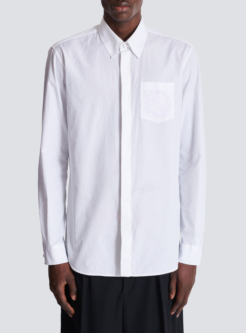 Balmain Écusson embroidered poplin shirt 5