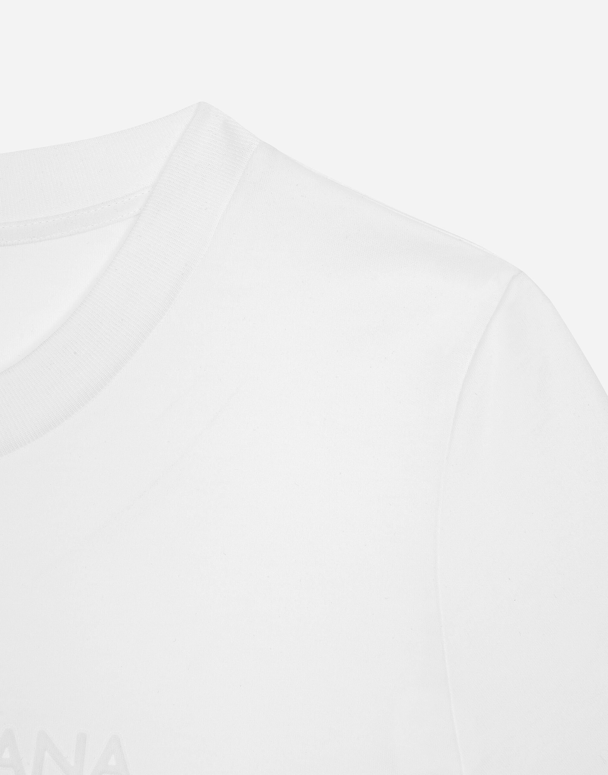 Jersey T-shirt with flocked Dolce&Gabbana detail - 5