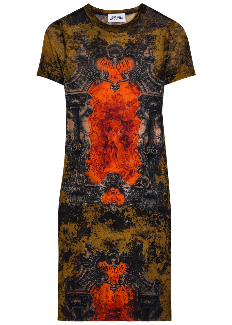 Jean Paul Gaultier Printed Mesh Mini Dress - 1