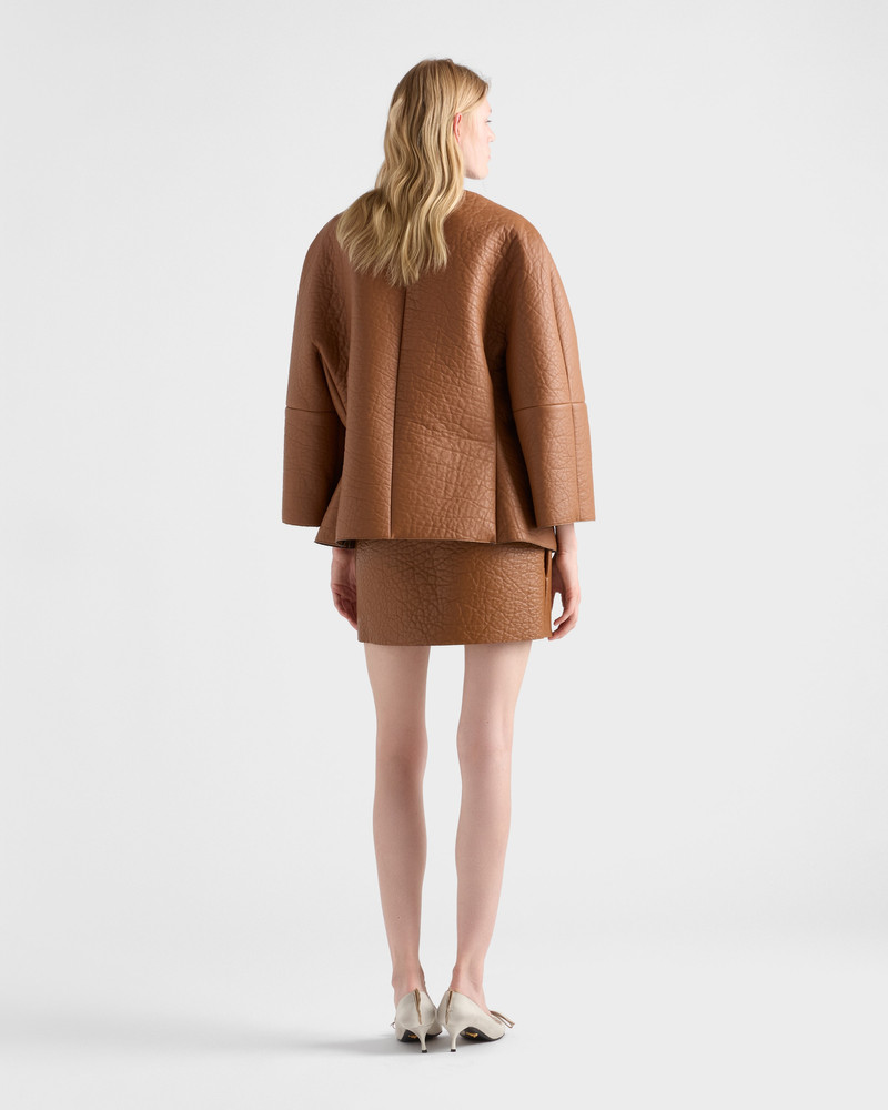 Nappa leather mini skirt 5