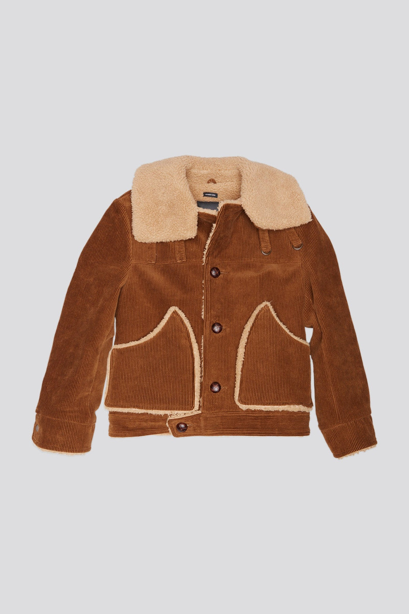 OVERSIZED COLLAR JACKET - BROWN CORDUROY - R13 1