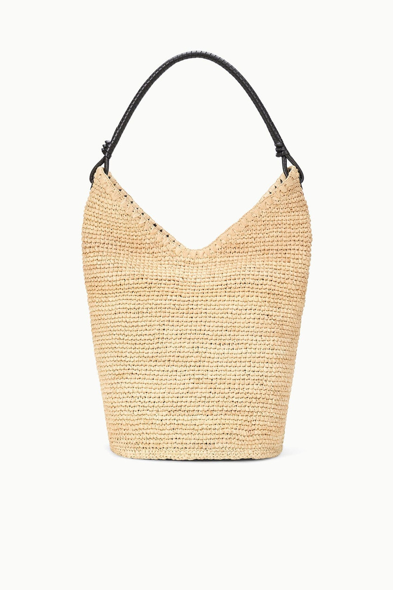 STAUD LANI LARGE RAFFIA BUCKET BAG NATURAL 1