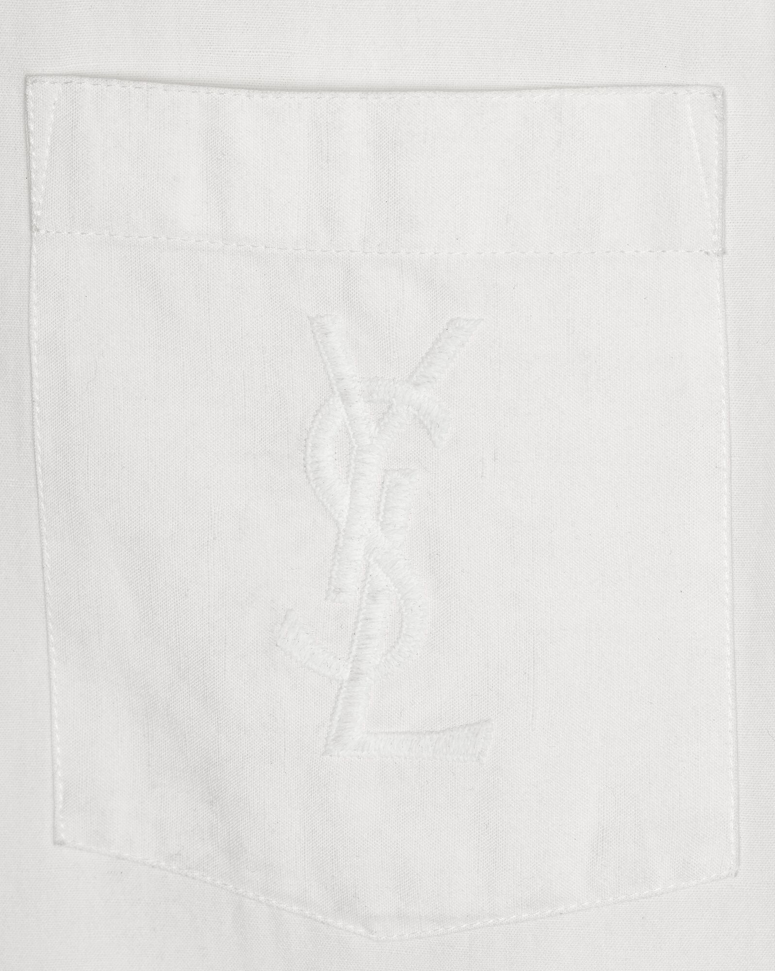 monogram embroidered shirt in cotton and linen - 4