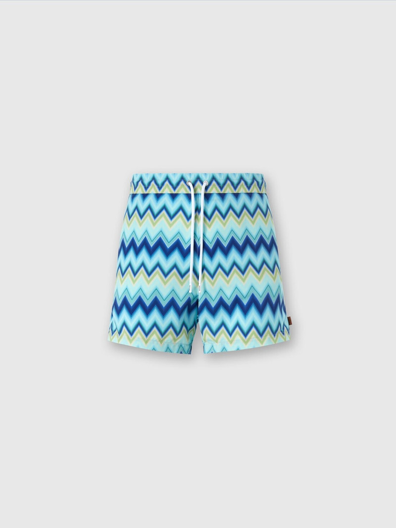 Nylon Swimsuit with Zigzag Print 1