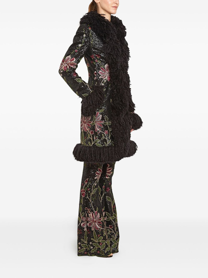 sequin-embellished floral-embroidered coat 5