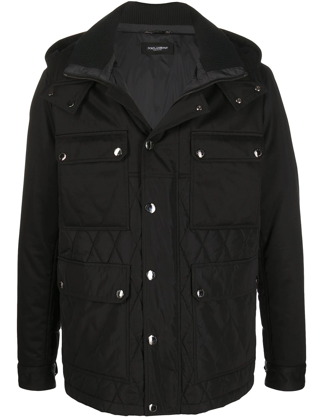 quilted hooded jacket - 1