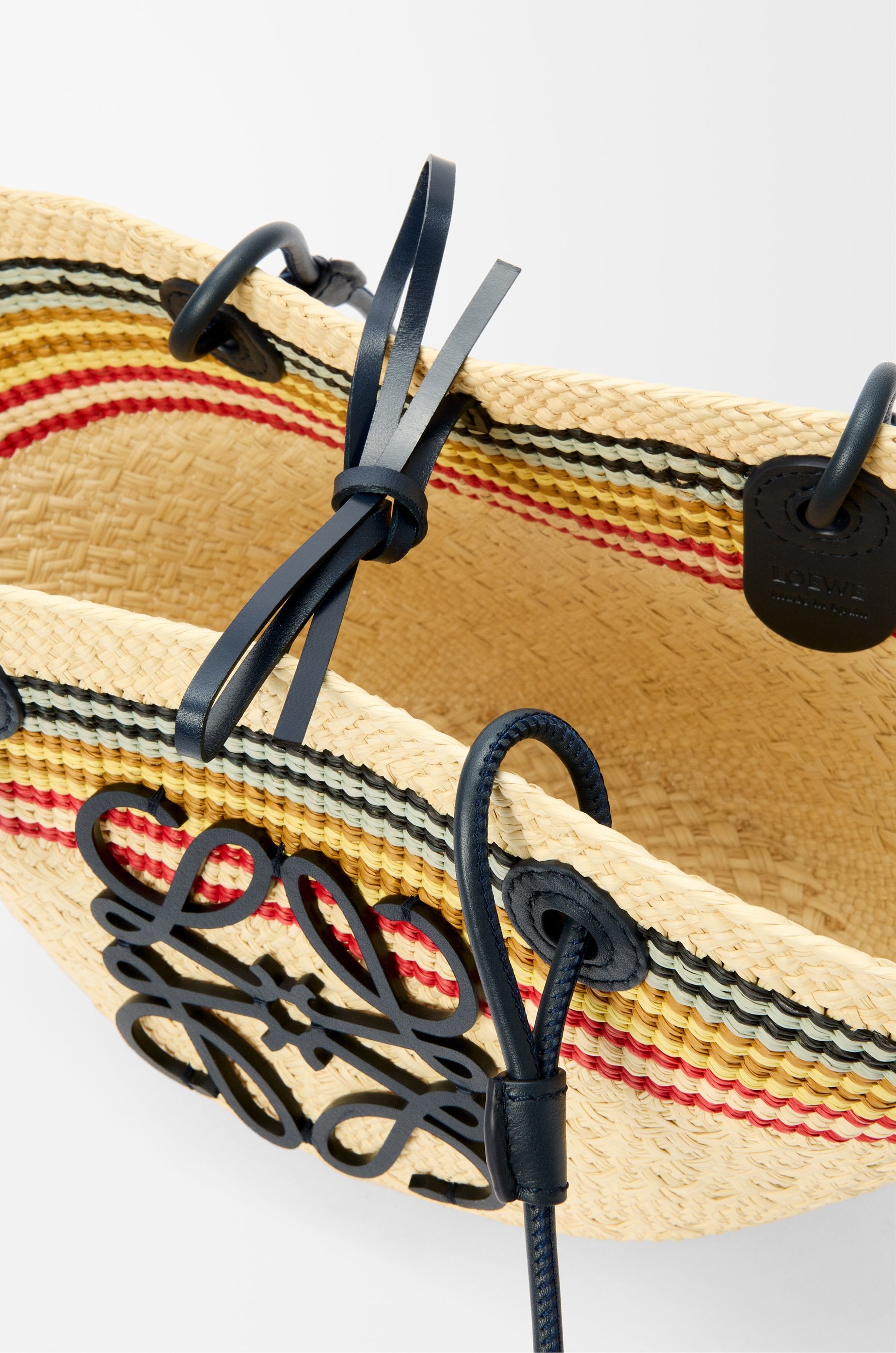 Small Anagram basket in iraca palm and calfskin - 6