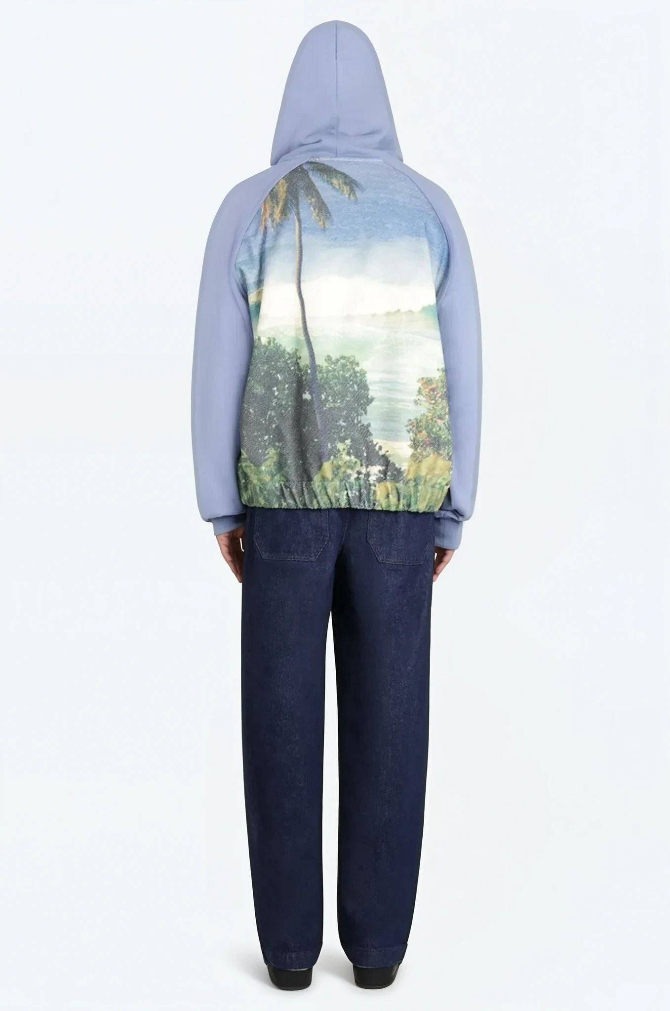 FULL PRINT PANEL HOODY ZIP-UP | LIGHT BLUE - 4