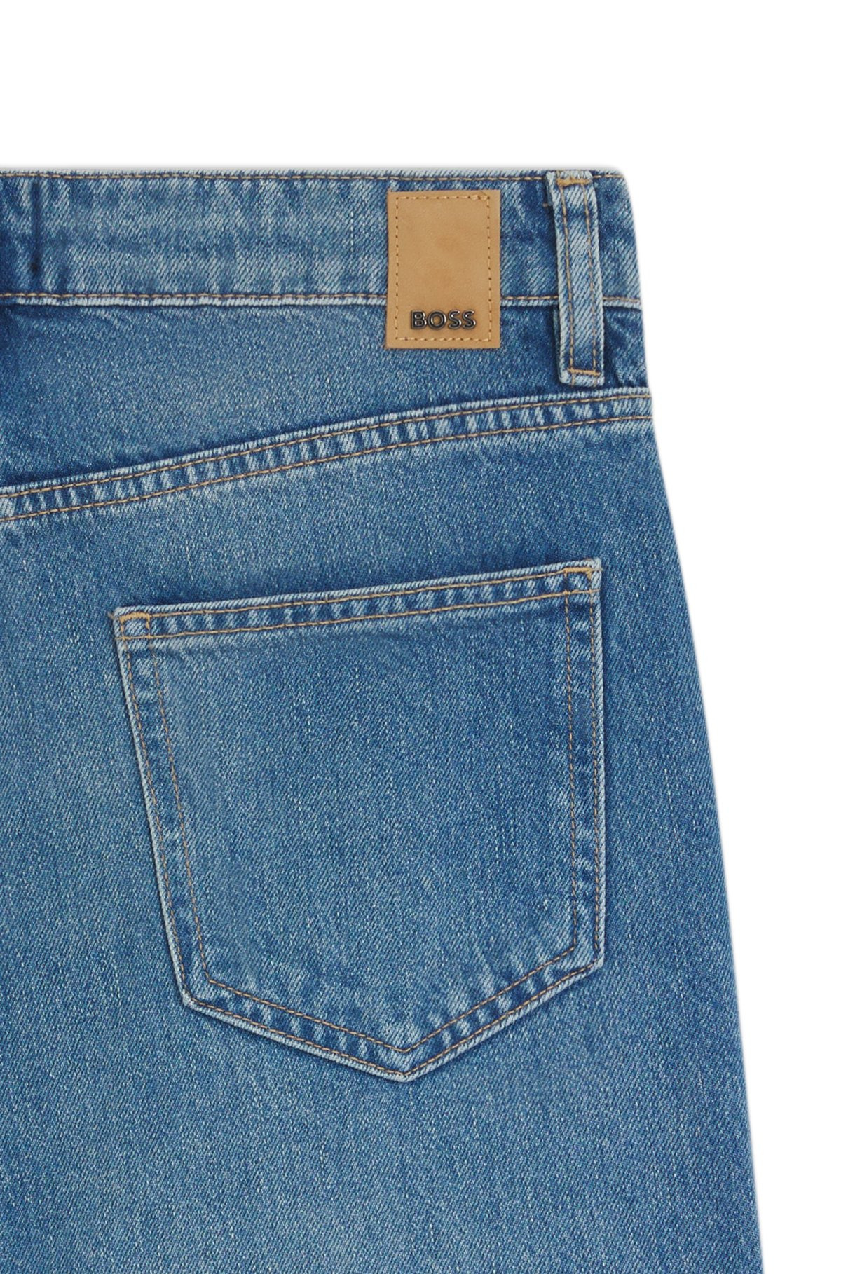 RELAXED-FIT JEANS IN INDIGO DENIM WITH STEPPED HEMS - 6