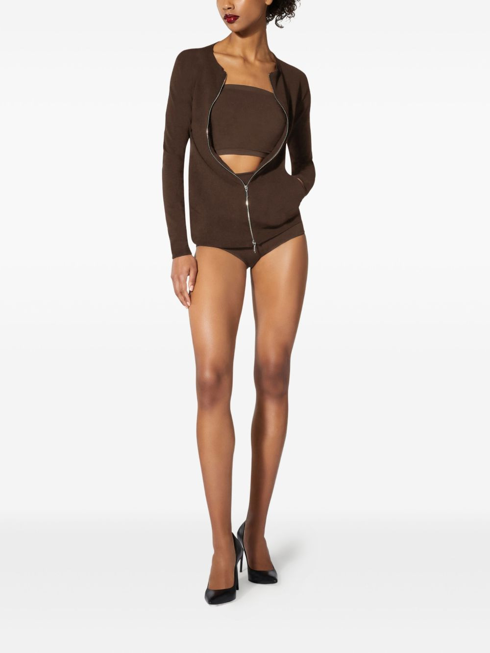 zip-front wool cardigan - 2