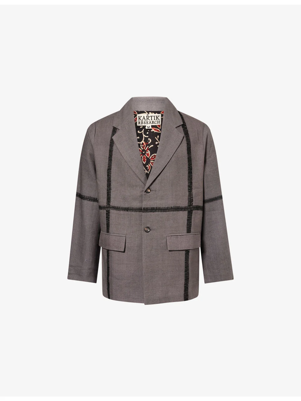 Wrinkled Contrast-Embroidered Cotton Jacket - 1