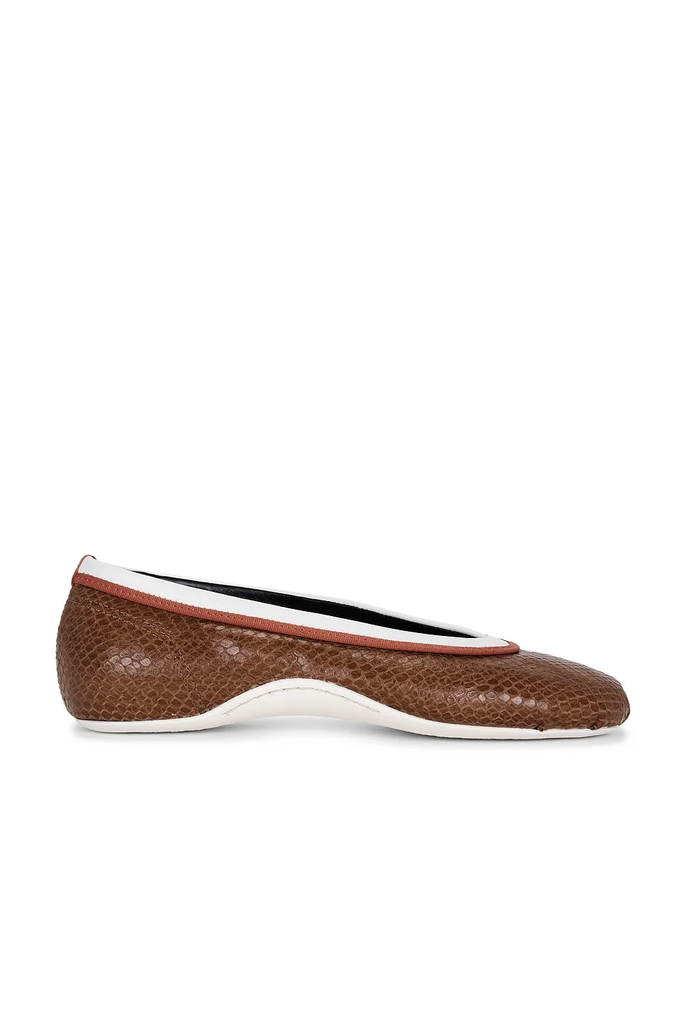 Foot Shaped Rubber Sole Ballerina Flat - 1