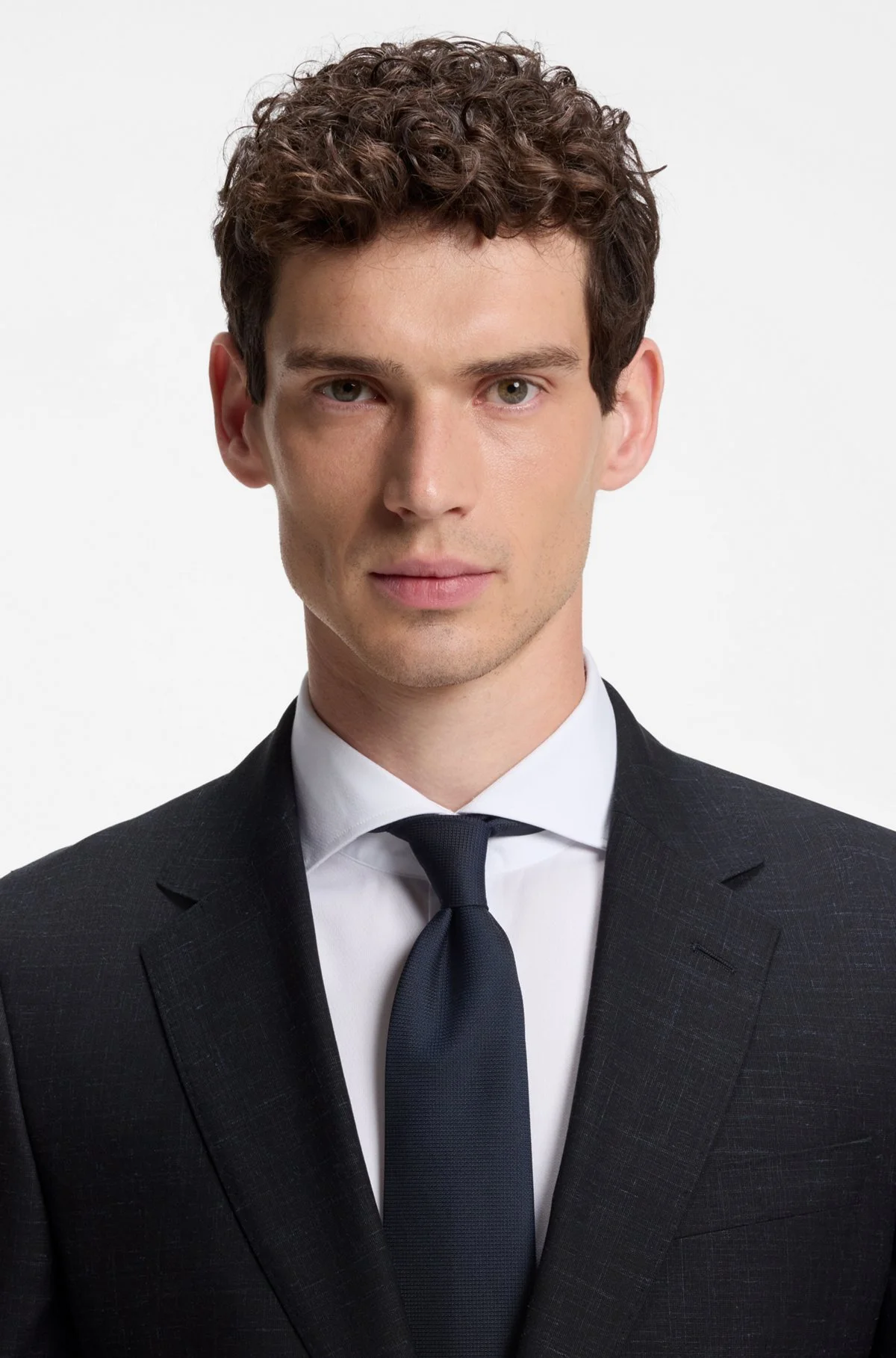 TWO-PIECE WOOL-BLEND SLIM-FIT SUIT WITH SILK - 1