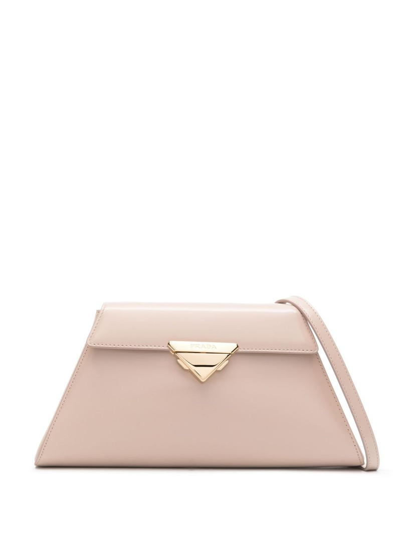triangle-logo leather shoulder bag 1