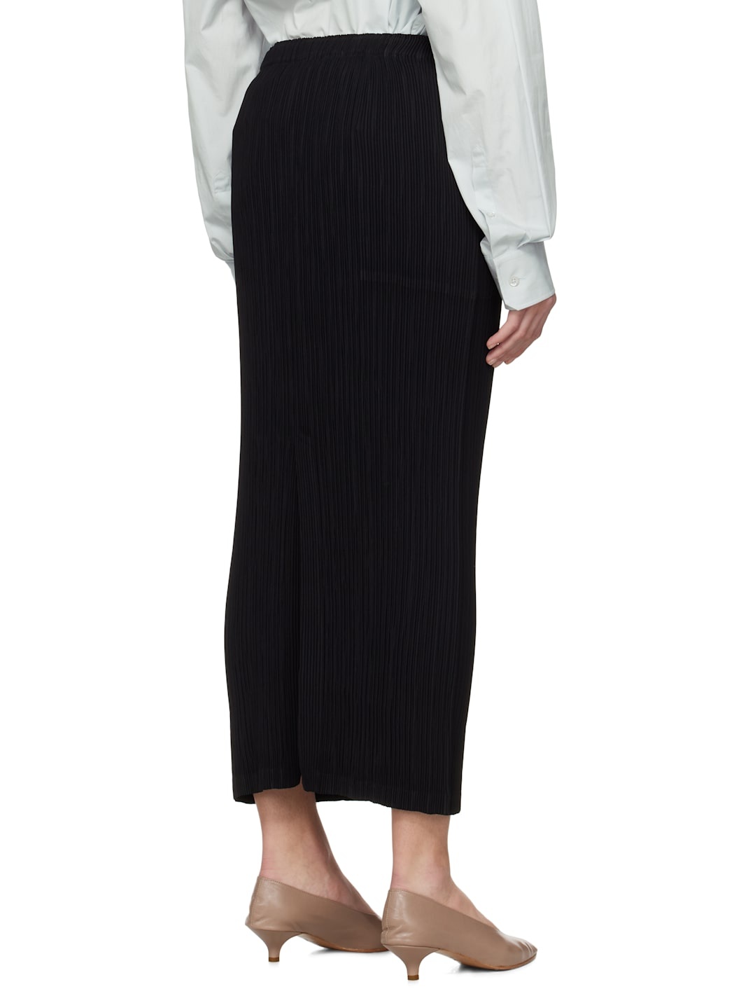 Black Hatching Bottoms Maxi Skirt - 3