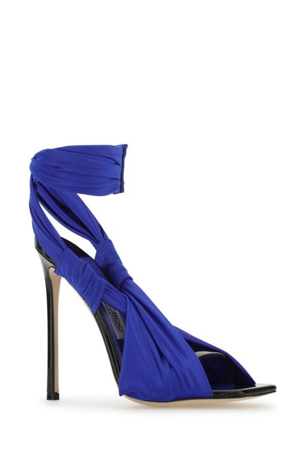 Jimmy Choo Woman Electric Blue Jersey Neoma 110 Sandals - 2