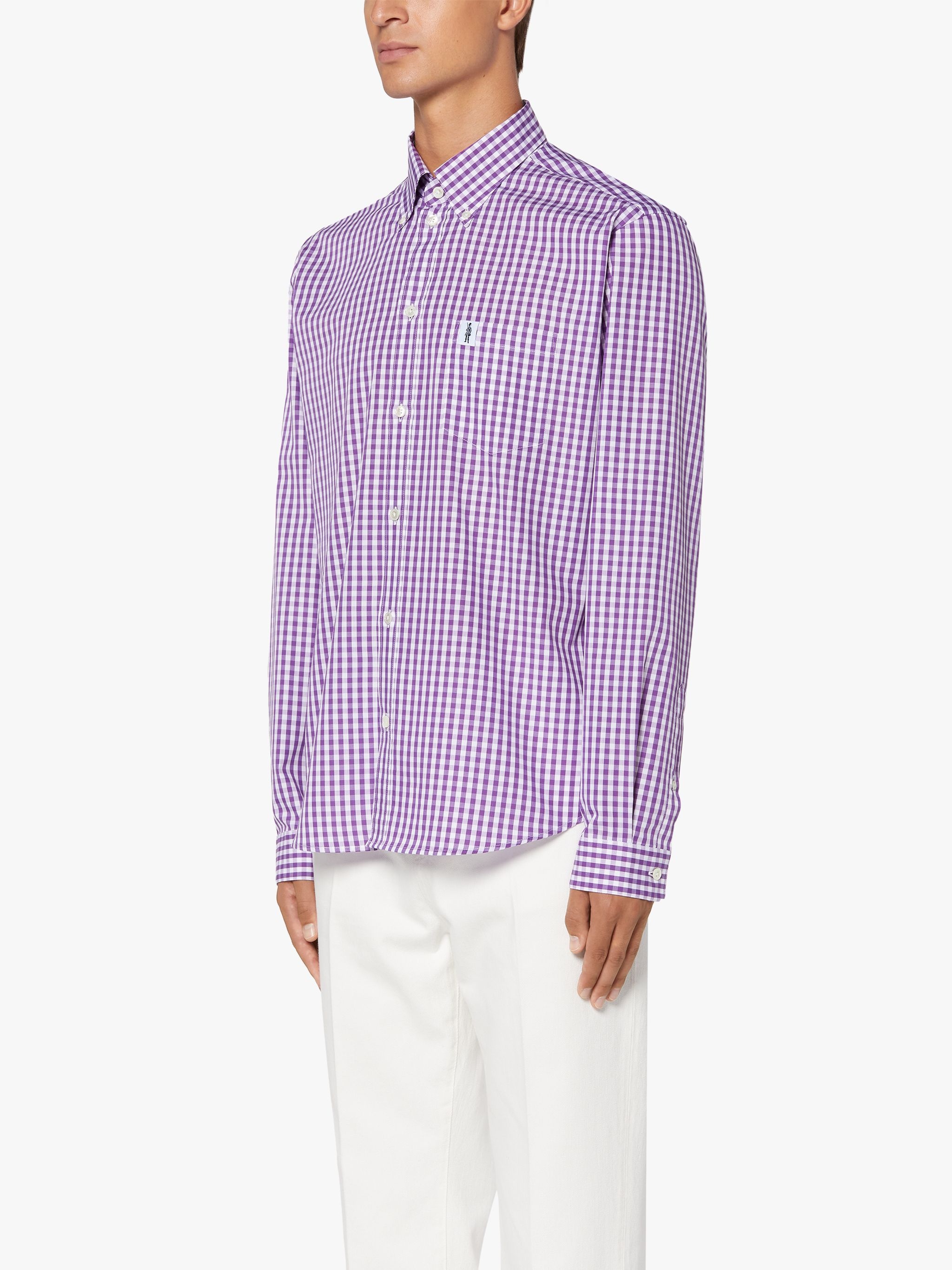 BLOOMSBURY PURPLE CHECK COTTON SHIRT | GSC-107 - 3
