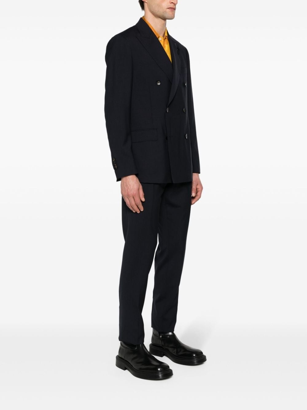 double-breasted wool suit - 3