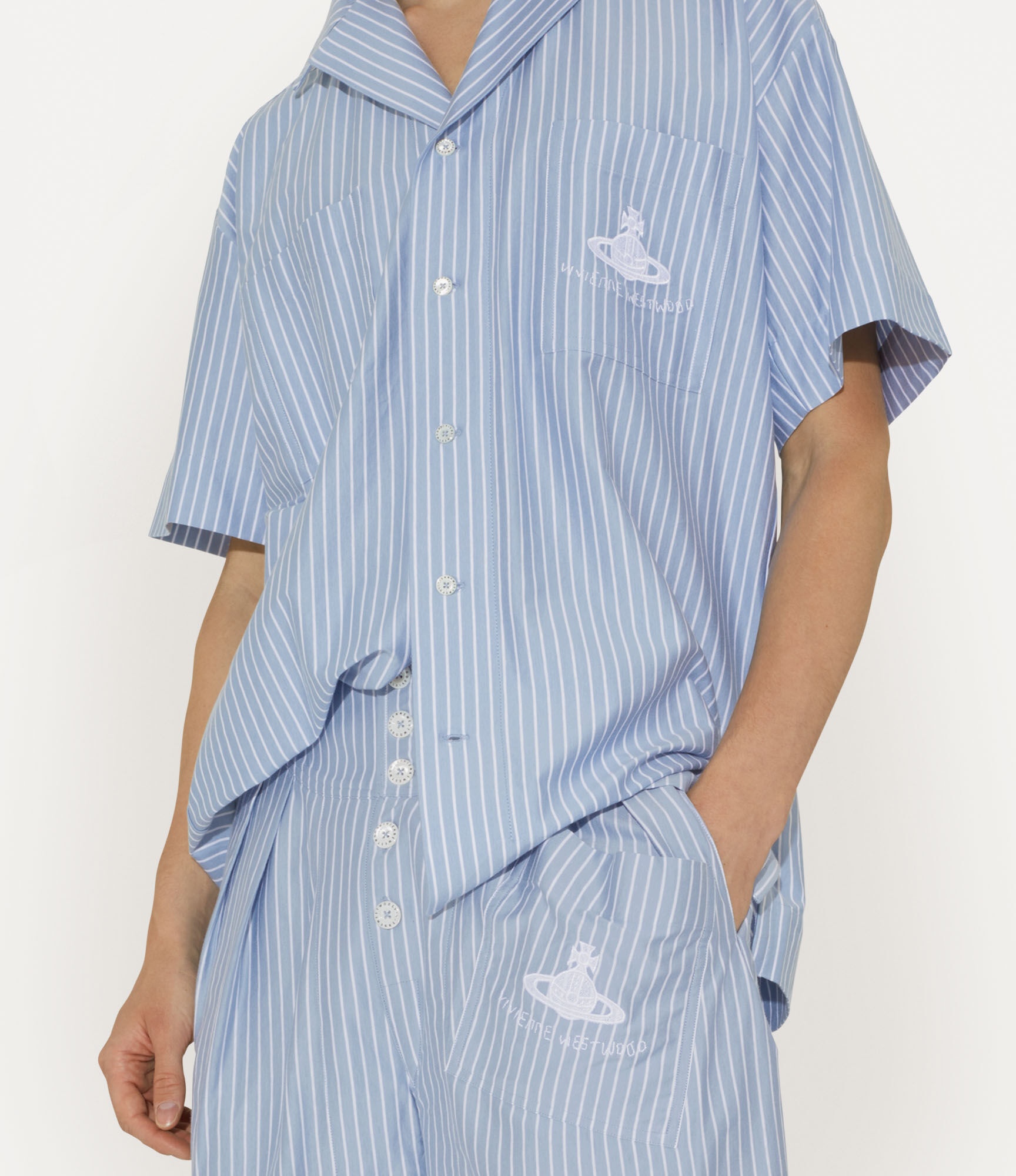 ショッパー付☆ [Vivienne Westwood] LS CAMP シャツ LS CAMP シャツ(ブルー)（メンズ）（2210851023）｜ウェアすべて