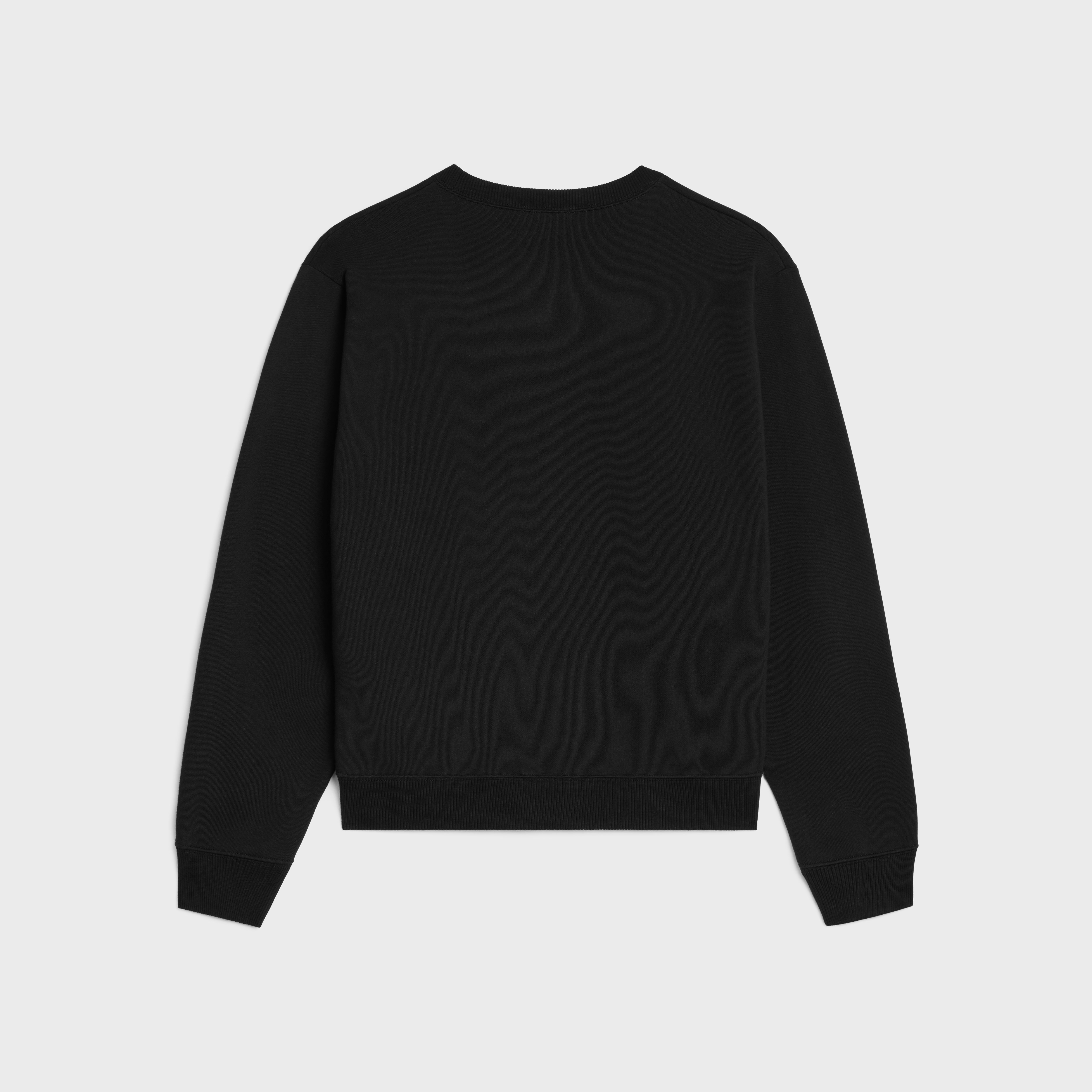 celine blason loose sweatshirt in cotton fleece - 2
