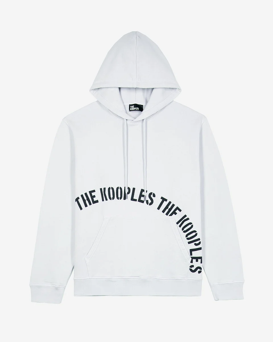 HOODED SWEATSHIRT WITH GREY SCREEN PRINT - 1