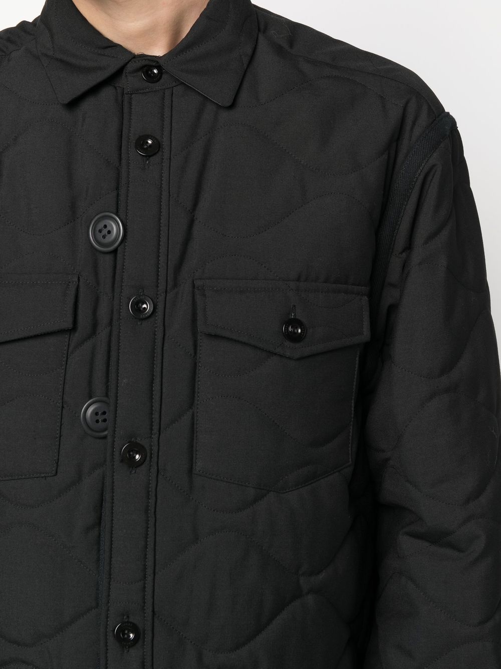 button-up quilted jacket - 5