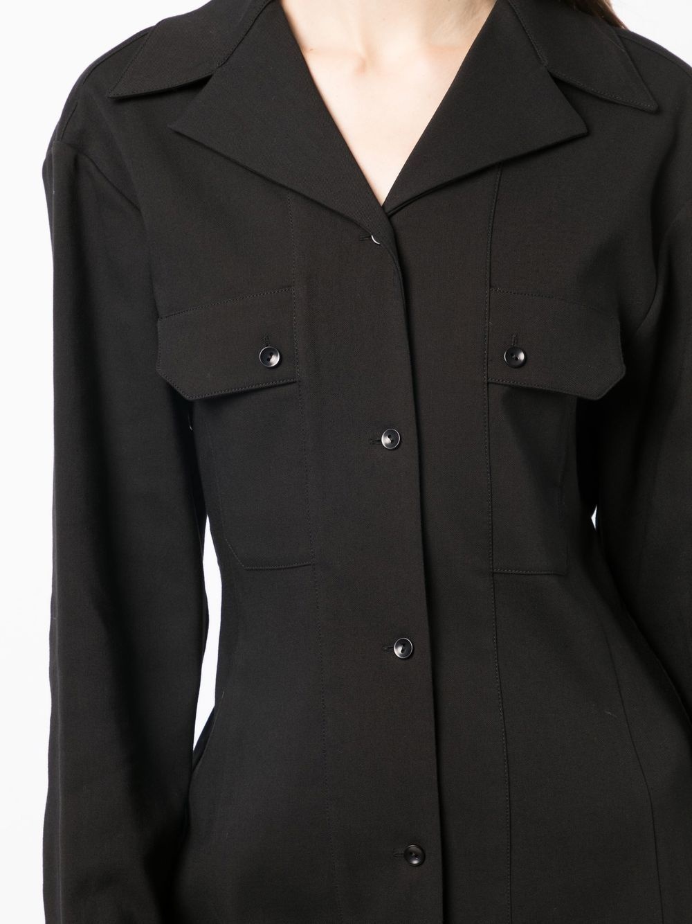 long-sleeve shirt dress - 5
