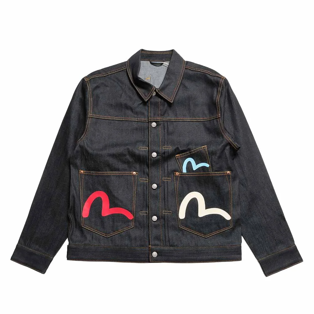 EVISU - Seagull Print and Multi-Pocket Relax Fit Denim Jacket - 5JK1235 - 1