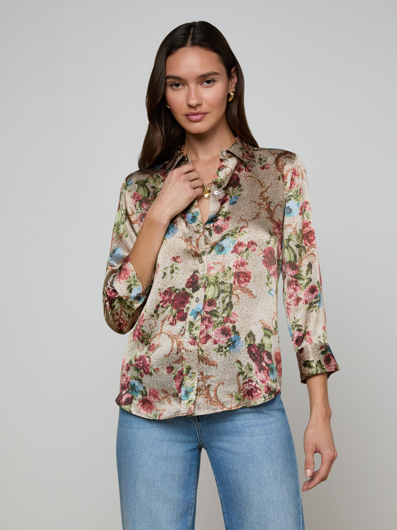 L'AGENCE Dani Silk Blouse outlook