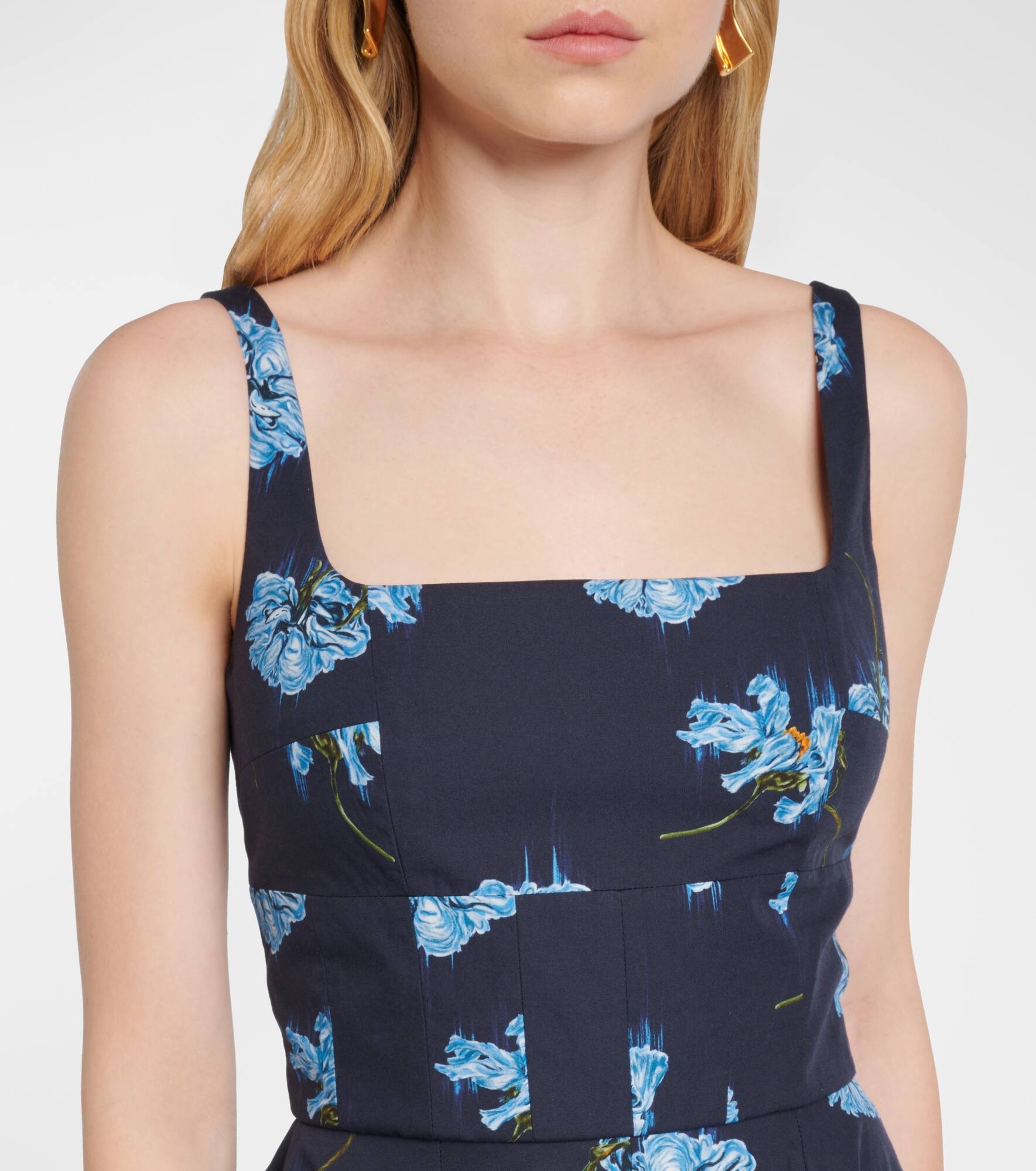 Floral cotton midi dress - 4
