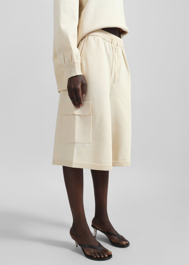 Wesra Knit Bermuda Shorts - Ecru 3