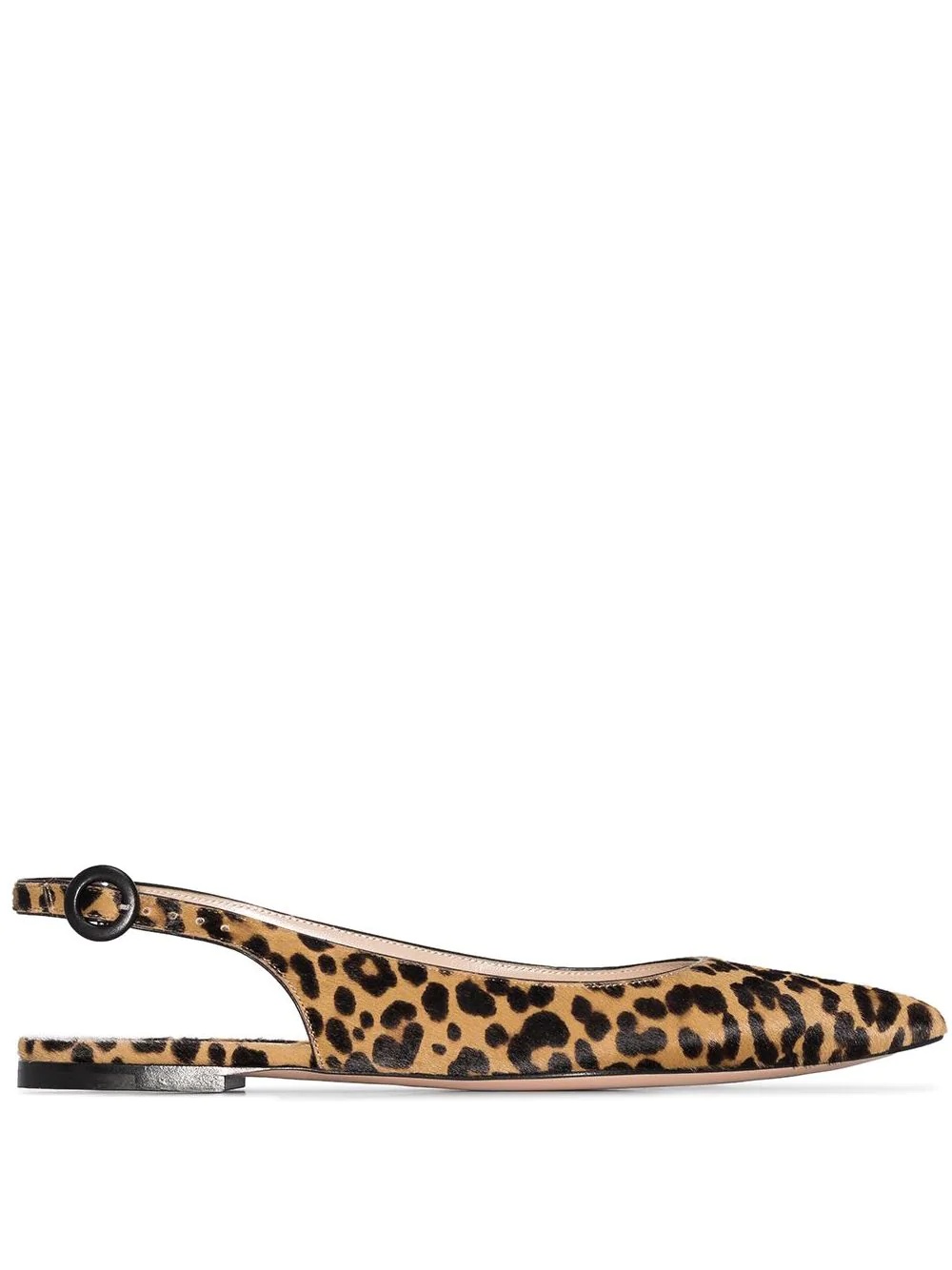 leopard print slingback ballerina shoes - 1