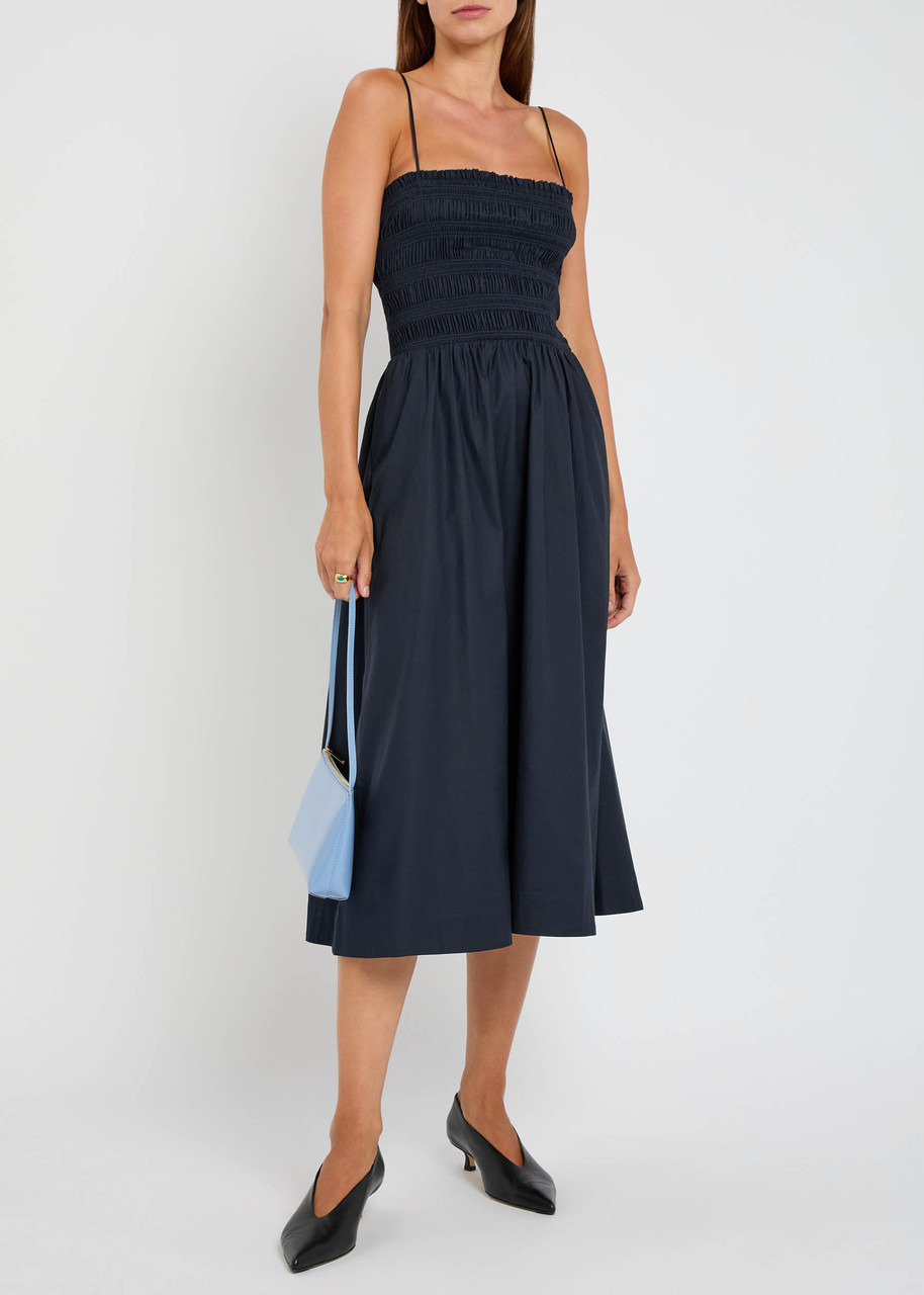 Reformation Kerrie Smocked Stretch-cotton Midi Dress - 4