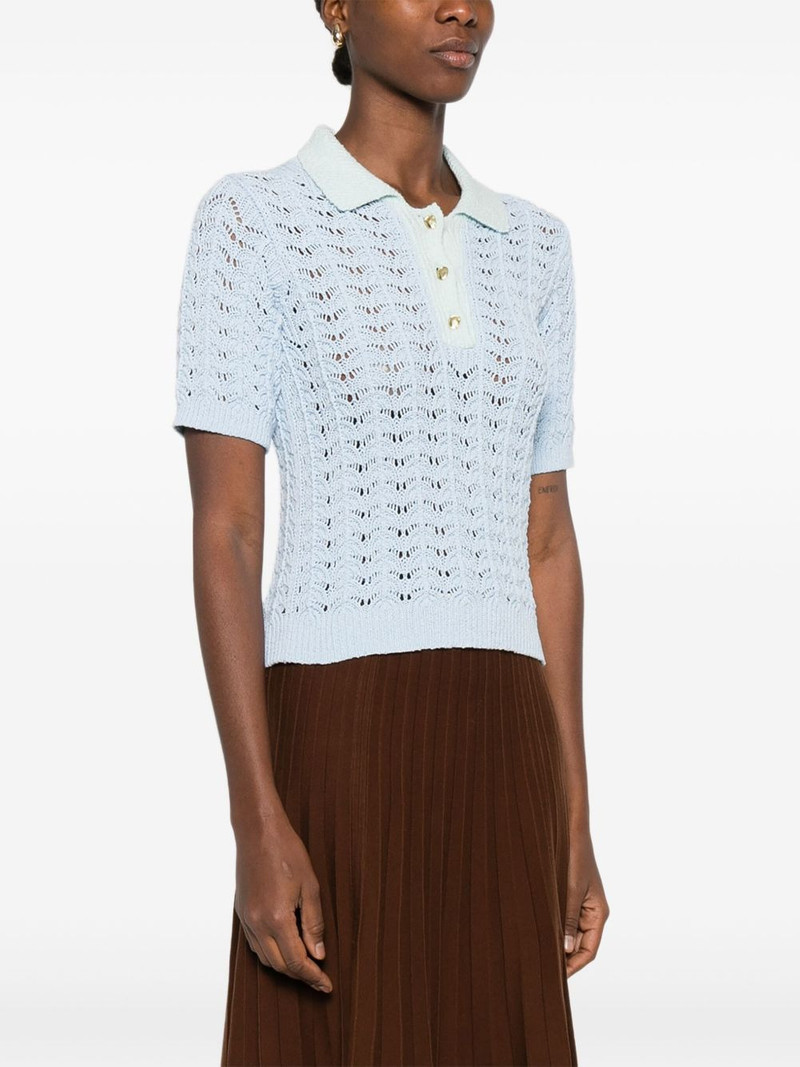 crochet-knit polo top 3