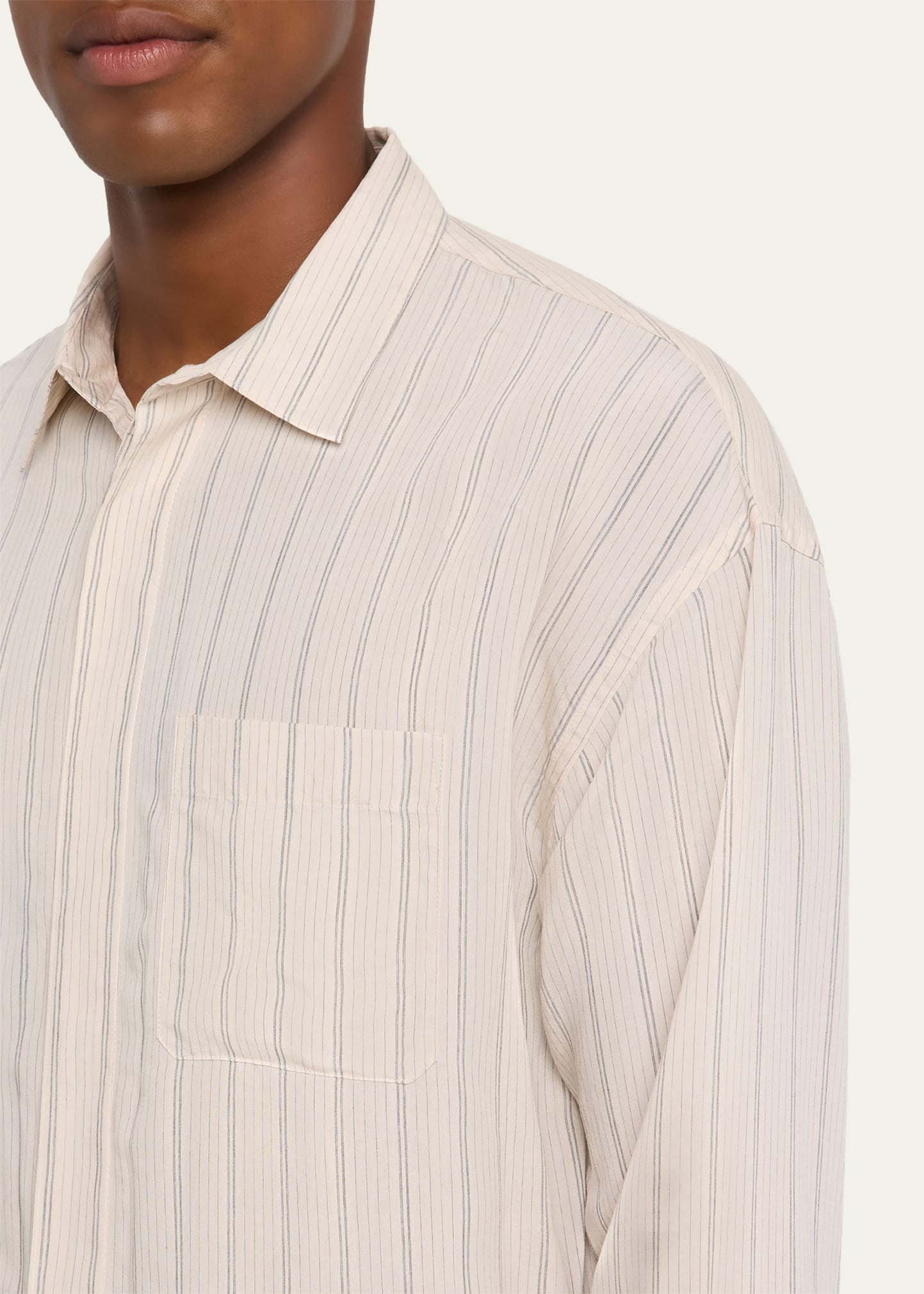 Men's Thin Stripe Pocket Button-Down Shirt - 5