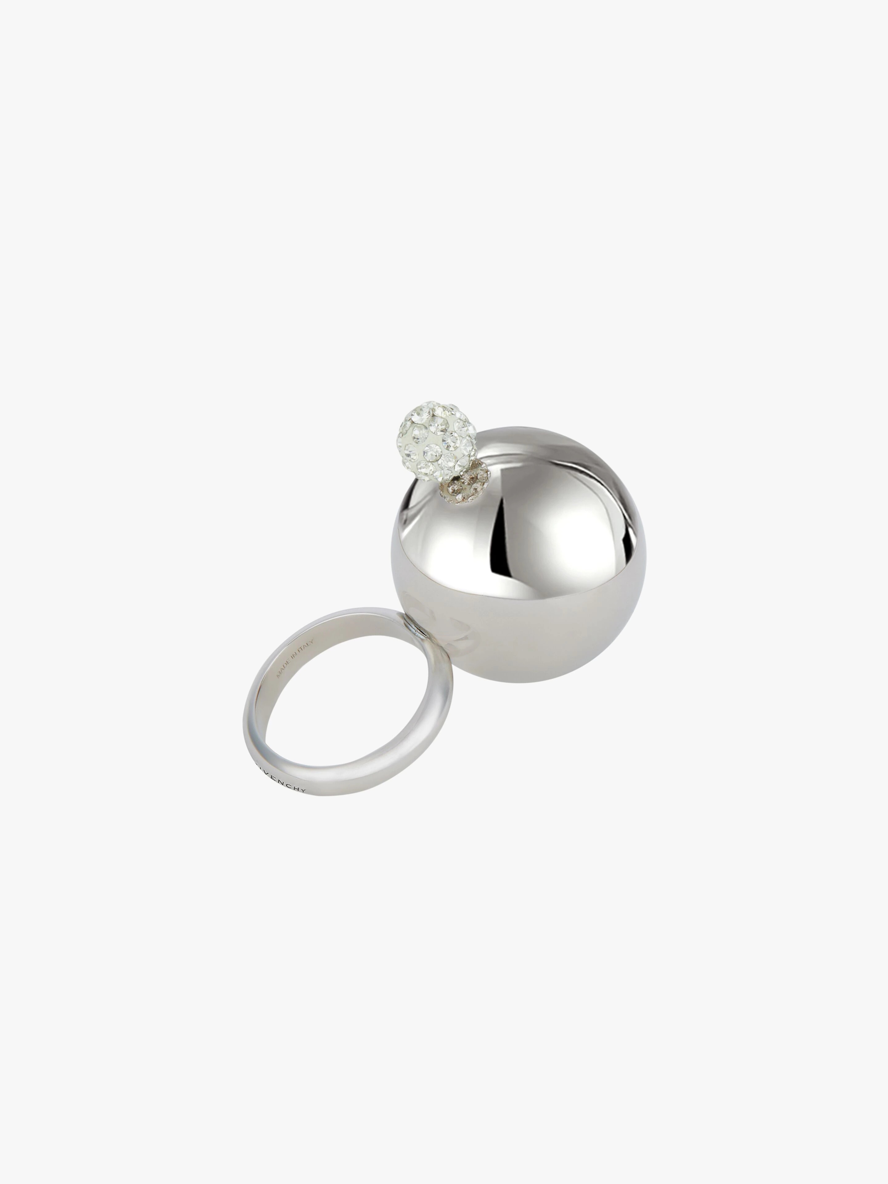 4G PEARL RING WITH CRYSTALS - 6