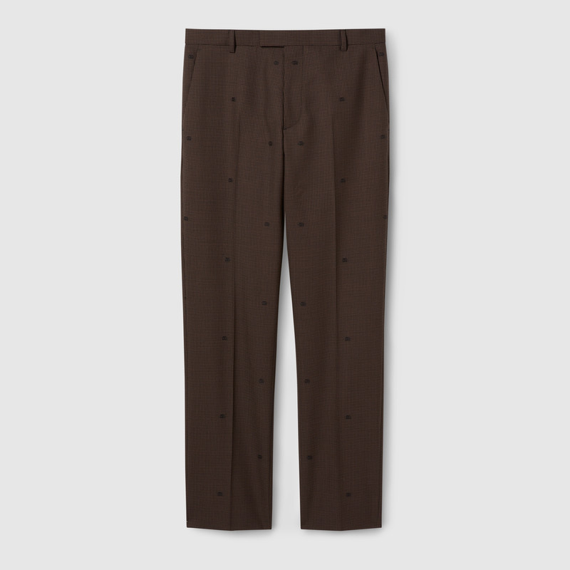 GG houndstooth wool jacquard pant 1