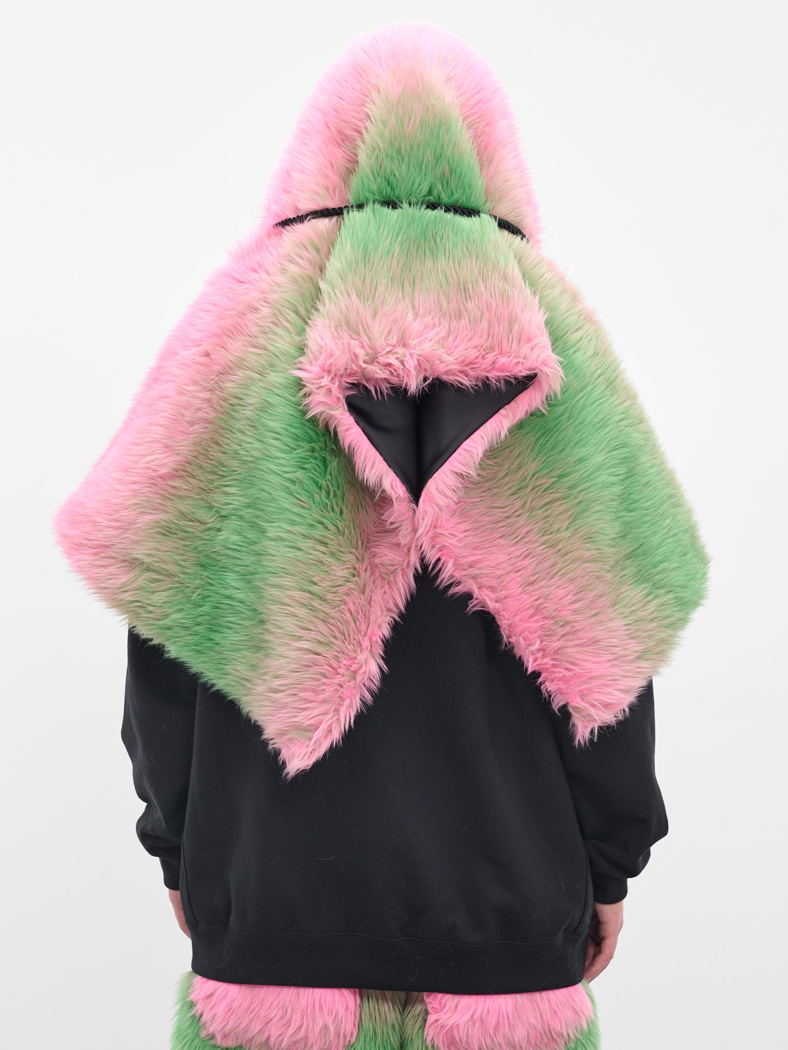 Gradient Fur Poncho Stole - 3
