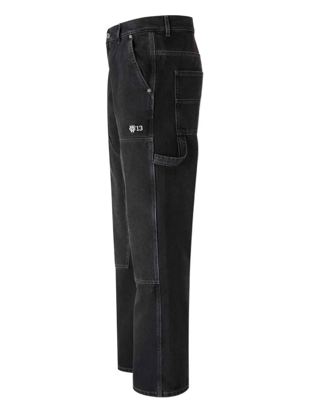 stitching flared jeans - 1