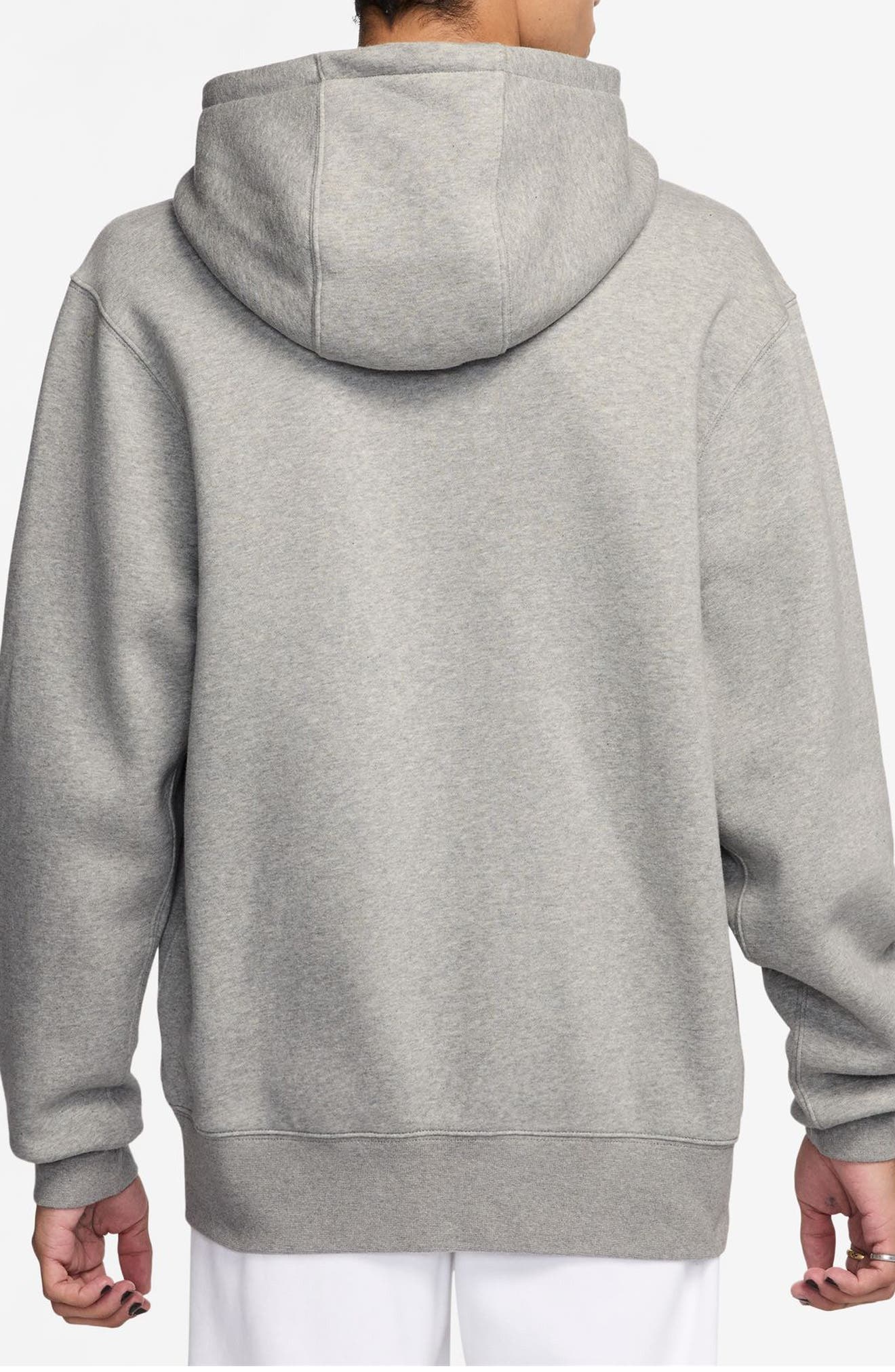 Nike Club Fleece Zip Hoodie in Dark Grey Heather/Light Grey at Nordstrom - 2