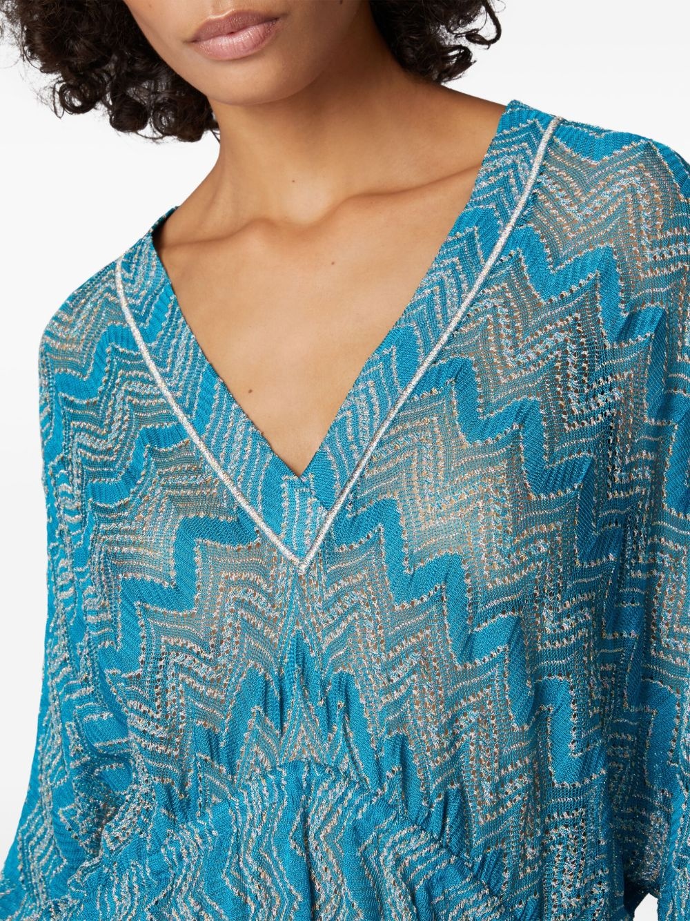 zigzag-pattern mini dress - 4