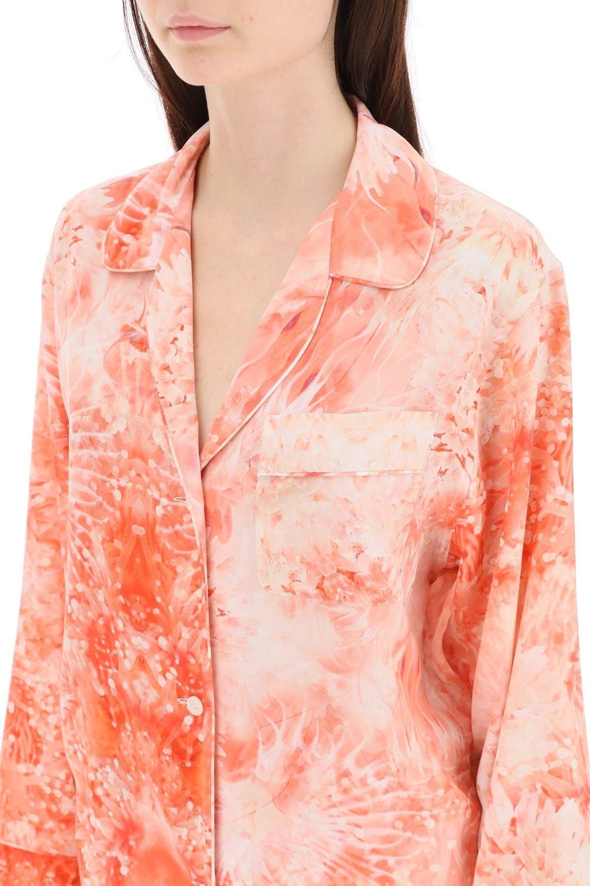 CORAL SILK SHIRT - 5