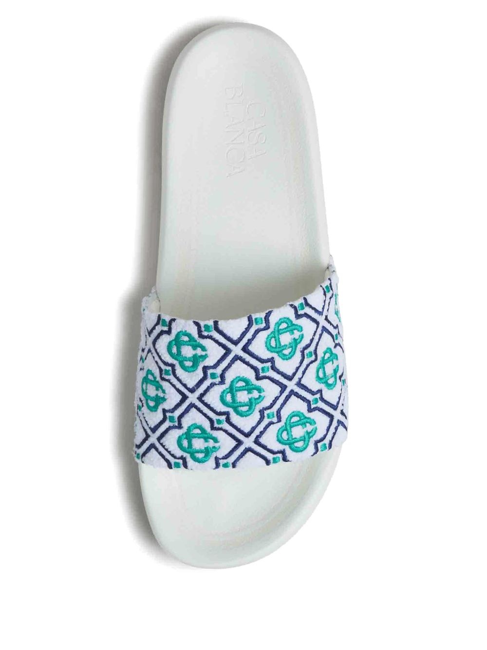 embroidered-monogram slides - 4