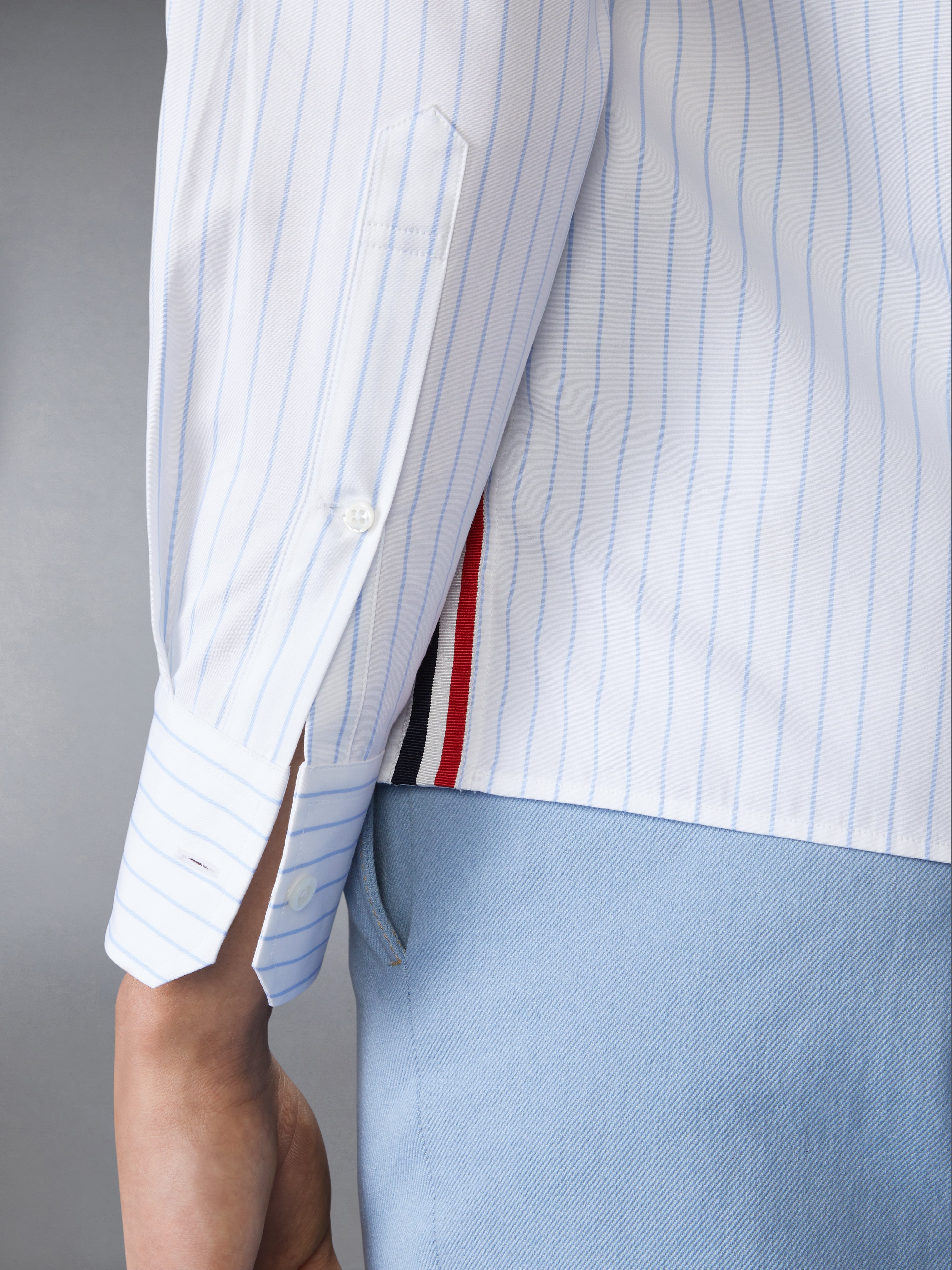 PINSTRIPE POPLIN 4-BAR STRAIGHT FIT SHIRT - 5
