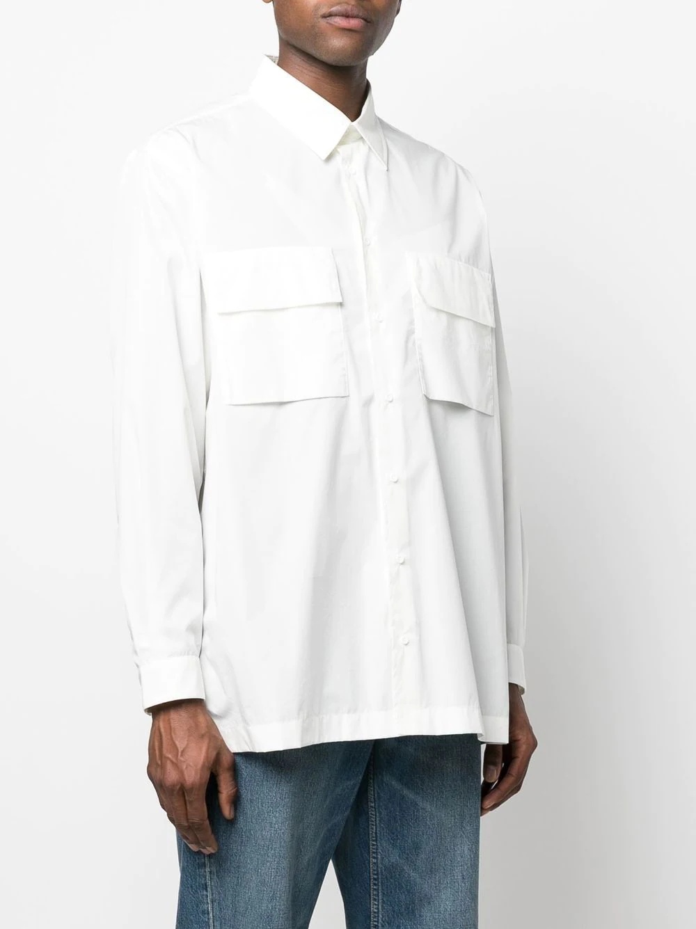 button-up patch pocket shirt - 3